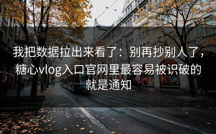我把数据拉出来看了：别再抄别人了，糖心vlog入口官网里最容易被识破的就是通知